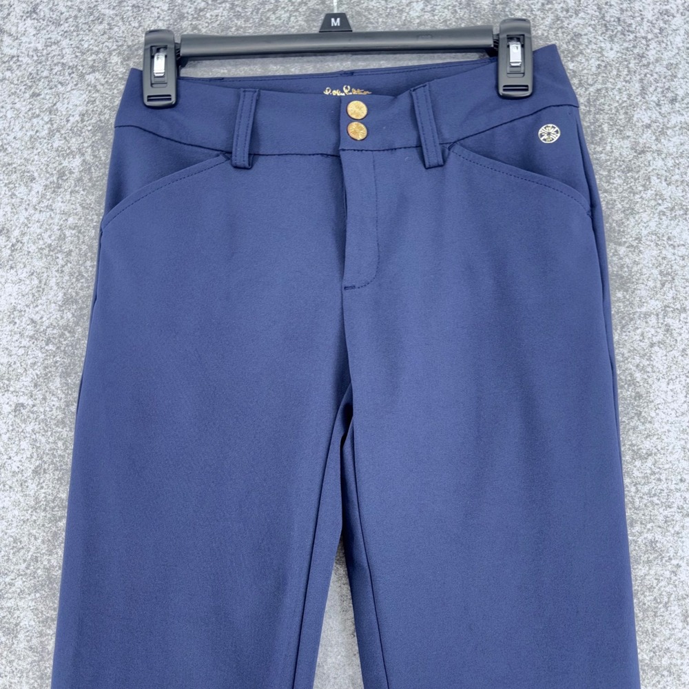 Lilly Pulitzer Luxletic Navy Blue Golf Pants Trousers Stretch Size 0 - Picture 2 of 12